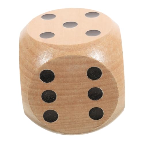 Vaguelly Holzwürfel Sechsseitige Gerundet D6 Spiel Für Zu Hause Holz Große Praktisches -requisit Punktwürfel Aus Holz -stütze Hof Light Brown von Vaguelly