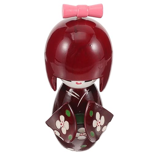 Vaguelly Kimono-Puppenschmuck Dekorationen realistisch Room Decor klein Süßes Zimmerdekor Living Room Decoration Home Decor Japanische traditionelle Kimonopuppe Wohndekoration Holz von Vaguelly