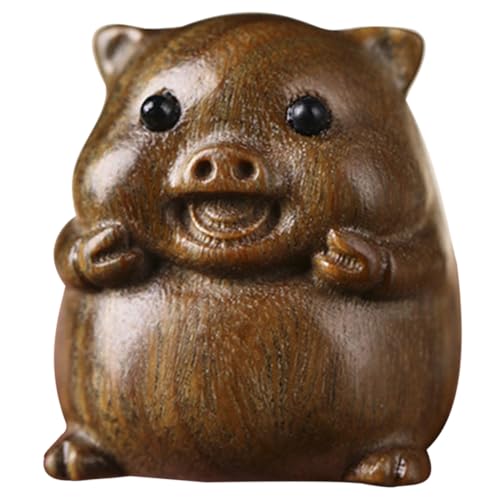 Vaguelly Kleiner Sternzeichen Schweineschmuck Schweinchen Schweine-Schreibtisch-Ornamente ablagen ordnerregal Schlüsselkettenanhänger entzückender Schweineanhänger Grünes Sandelholz von Vaguelly