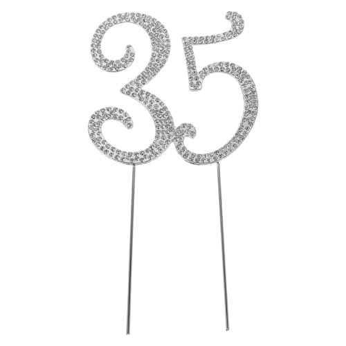 Vaguelly Kuchendekorationen „Happy Birthday“: Glitzernder Strass-Kuchenaufsatz mit der Zahl 35 – Cupcake-Picker für Geburtstagspartys und Jubiläumsfeiern Vaguelly Kuchendekorationen „Happy Birthday“: Glitzernder Strass-Kuchenaufsatz mit der Zahl 35 – Cupcake-Picker für Geburtstagspartys und Jubiläumsfeiern von Vaguelly