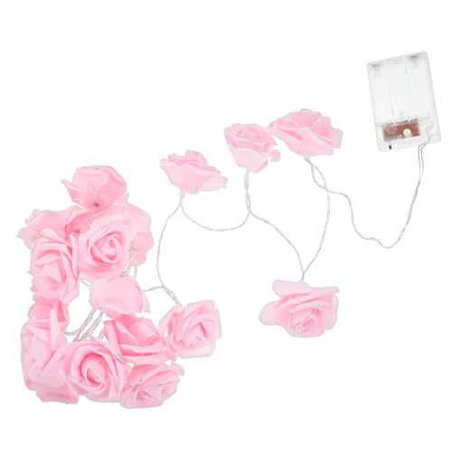 Vaguelly LED Rosen Lichterkette Leds Batteriebetrieben Rosa Rosenblüten Dekoration für Hochzeit Valentinstag Indoor Party mit Dauer und Blinkfunktion Energiesparend und Langlebig von Vaguelly