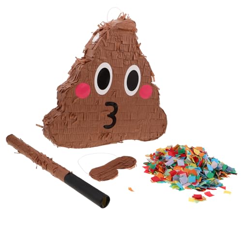 Vaguelly Lustige Poop Pinata mit Augenbinde und Konfetti Witzige Partydeko für Erwachsene Interaktives Geburtstagsspiel Originelle Überraschung für Veranstaltung Zufällige von Vaguelly