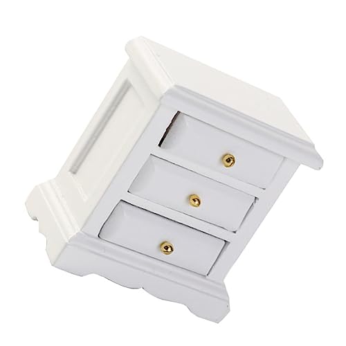 Vaguelly Miniatur Holz Nachttisch mit Schublade für Puppenhaus Weiße Mikro Möbel Handgefertigtes Modell DIY Dekoration für Puppenhäuser Kindgerechte Stabile Mini Kommode Vaguelly Miniatur Holz Nachttisch mit Schublade für Puppenhaus Weiße Mikro Möbel Handgefertigtes Modell DIY Dekoration für Puppenhäuser Kindgerechte Stabile Mini Kommode von Vaguelly