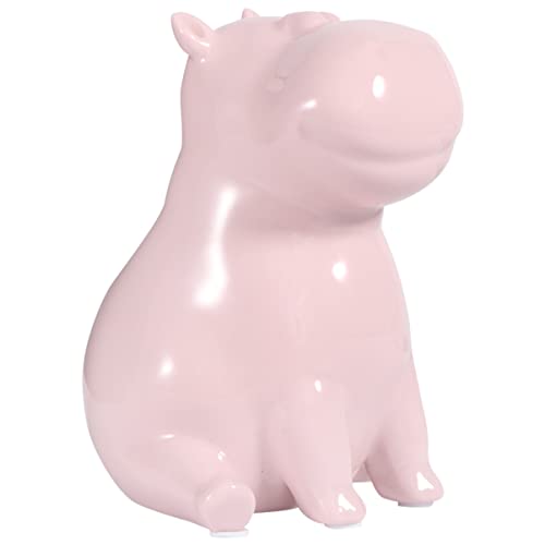 Vaguelly Minimalistische Schreibtischdekoration Rosa Keramik Hippo Handwerk Tischornament für und Bürodekoration von Vaguelly