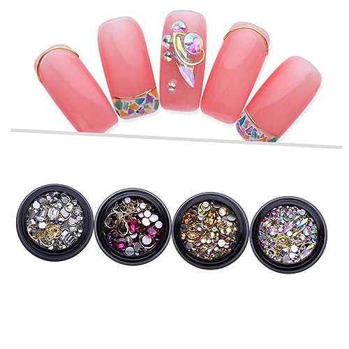 Vaguelly Nagelkunst Strass Deko Gold Metall Nagelstuds Funkelnde Diamanten für DIY Nageldesigns Vielseitige Formen Wie Mond und Herz Selbstklebend und Leicht Anzubringen Vaguelly Nagelkunst Strass Deko Gold Metall Nagelstuds Funkelnde Diamanten für DIY Nageldesigns Vielseitige Formen Wie Mond und Herz Selbstklebend und Leicht Anzubringen von Vaguelly