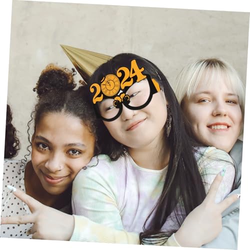 Vaguelly Neujahrs-papierbrille Partybrillen Leichtes Partyzubehör Lustige Foto-requisiten für Silvester Feier Leichte Papierbrille für Unvergessliche Partys von Vaguelly