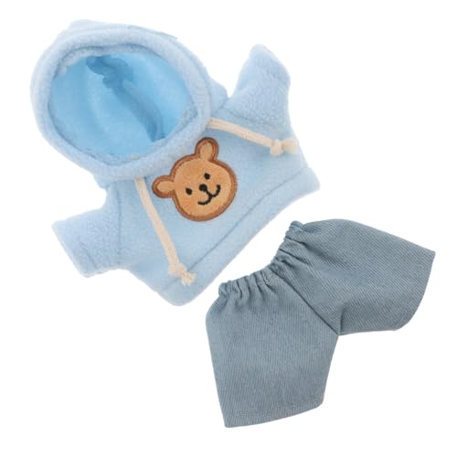 Vaguelly Plüschbär Kleidung Set Austauschbare Kapuzenpullover und Jeans für Stofftiere Niedliches Outfit für Puppen Kreativsein von Vaguelly
