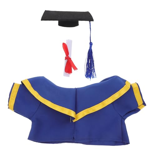 Vaguelly Plüschbär Kleidung Set Austauschbares Abschlussmantel Cap Outfit für Puppen Weiches Stoffmaterial Festliches Design für Kreative Rollenspiele und Feierlichkeiten von Vaguelly