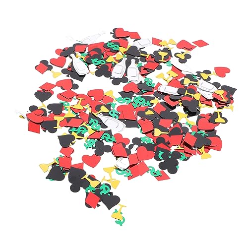 Vaguelly Poker Konfetti Buntes Las Vegas Party Dekoration Glänzend Tischdeko DIY für Erwachsene von Vaguelly