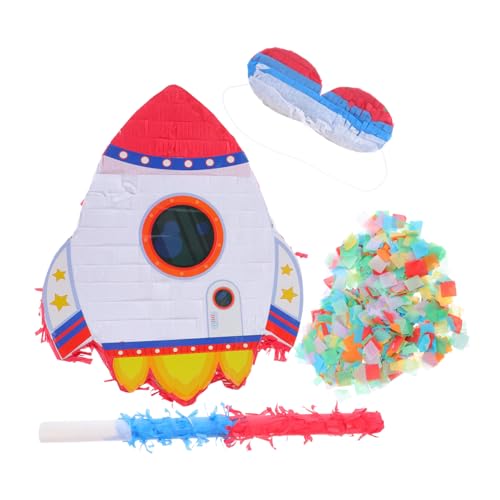 Vaguelly Raketen Pinata mit Füllöffnung und Aufkleber und Augenbinde Robuste Papierschachtel Weltraum Deko für Kindergeburtstag Interaktives Partyspiel mit Konfetti und Vaguelly Raketen Pinata mit Füllöffnung und Aufkleber und Augenbinde Robuste Papierschachtel Weltraum Deko für Kindergeburtstag Interaktives Partyspiel mit Konfetti und von Vaguelly