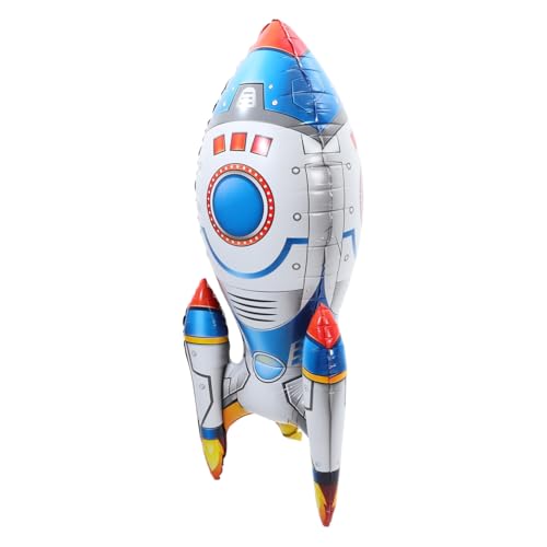 Vaguelly Raketenluftballon aus Robustem Aufblasbar Weltraumthemengeburtstagsdeko für Jungen Helle Farben Langlebig und Reißfest für Party und Fest von Vaguelly
