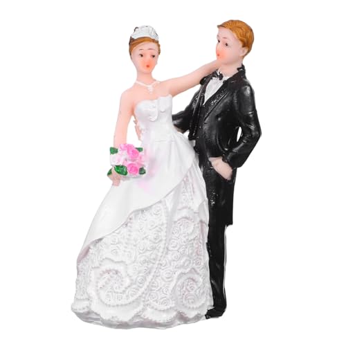 Vaguelly Resin Hochzeitsfigur Braut Bräutigam Cake Topper Dekorative Statue für Hochzeitstorte Vielseitig als Tischdeko Hochzeitszimmer Auto-ornament Elegant für Jubiläen Verlobung von Vaguelly