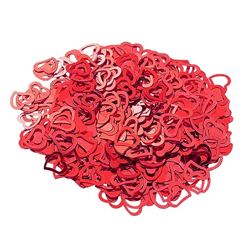 Vaguelly Rote Herzförmige Streudeko Konfetti Hochzeit Deko Party Wurfkonfetti für Tisch Raumdekoration Geeignet für Hochzeit Geburtstag Hotel Bar DIY Bastelmaterial von Vaguelly