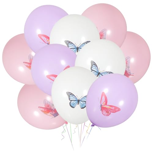 Vaguelly Schmetterlings-Latexballons 18 Stück Bunte Feen-Schmetterlingsballons Zum Jäten Von Babypartys Geburtstagsparty-Dekorationen von Vaguelly