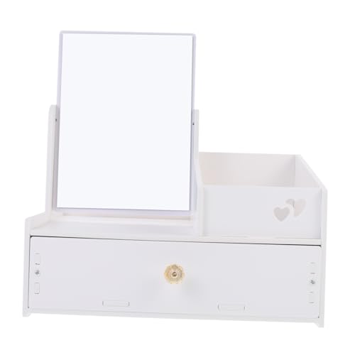 Vaguelly Schublade Aufbewahrungsbox Arbeitsplatte Make-up-Organizer für Schubladen schubladenbox Schminkkoffer mit Spiegel Organizer mit Spiegel Umweltschutz-PVC-Holz-Kunststoffplatte von Vaguelly