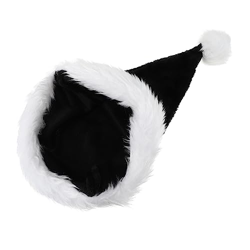 Vaguelly Schwarze Lange Plüsch Weihnachtsmütze Weiches Stoffmaterial Hautfreundlich Halloween Cosplay für Erwachsene für Weihnachten Karneval Bühnenauftritte und Festliche Anlässe von Vaguelly