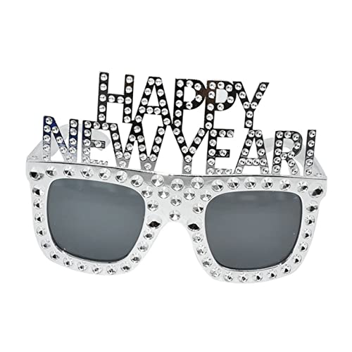 Vaguelly Silbern Partybrille für Erwachsene Lustige Foto Requisite Year Accessoire Fasching Karneval von Vaguelly