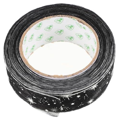 Vaguelly Sterngarn-Verpackungsband Schleife Schwarz Girlande gruselig dünn dekoration geschenkband geschenkverpackung Glitzer aus Stoff Glitzerstoff Halloween-Kabelband Tüllband Nylon Black von Vaguelly