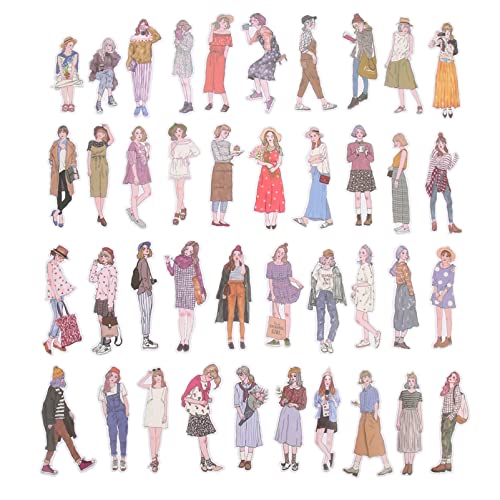 Vaguelly Süßes Sticker-Set Für Scrapbook 100 Stück Album-Aufkleber Ästhetisches Mädchen-Muster von Vaguelly