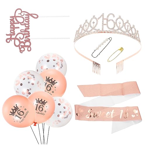 Vaguelly Teiliges Geburtstagsdeko Mit Krone Und Sash Roségold Stilvolle Ballonverzierungen Für Mädchen Perfekte Geburtstagsrequisiten Für Partys Und Feiern Vaguelly Teiliges Geburtstagsdeko Mit Krone Und Sash Roségold Stilvolle Ballonverzierungen Für Mädchen Perfekte Geburtstagsrequisiten Für Partys Und Feiern von Vaguelly