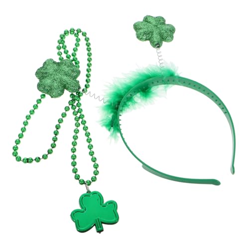 Vaguelly Teiliges Irisches Shamrock Set für Frauen Schaumstoffgefülltes Stirnband und Dekorative Perlenkette Vielseitiges Patricks Day Partyzubehör Festliches Irisches Design für Vaguelly Teiliges Irisches Shamrock Set für Frauen Schaumstoffgefülltes Stirnband und Dekorative Perlenkette Vielseitiges Patricks Day Partyzubehör Festliches Irisches Design für von Vaguelly