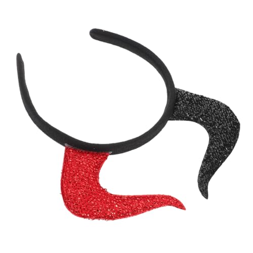 Vaguelly Teufelshörner Haarreif Schwarz-rot Nonslip Design Halloween Kostüm Haarband Damen Cosplay Party Stirnband Komfortabler Sitz für Karneval Fasching von Vaguelly