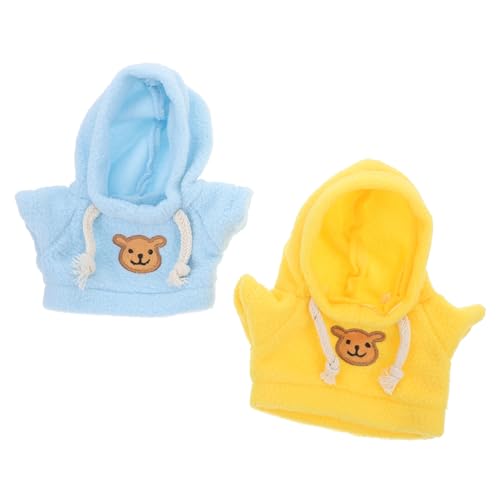 Vaguelly Tiny Bear Hoodies 2 Stück Bär Puppe Anzieh Kleidung Plüsch Stofftier Outfits von Vaguelly