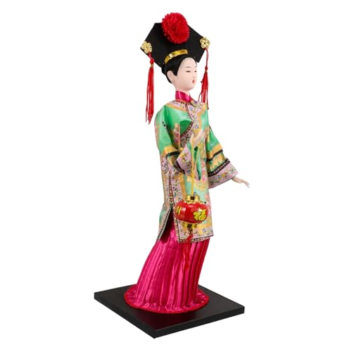 Vaguelly Traditionelle Kleidung Puppen Asiatische Puppen Asiatische Sammler Kimono Puppe Traditionelle Figur Sammlerpuppe Traditionelle Puppe Seidenfigur Polyester Grün von Vaguelly
