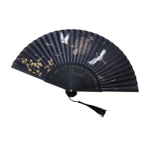 Vaguelly Vintage Faltbarer Handfächer Chinesischer Stil Eleganter Handheld Fächer mit Traditionellem Muster und Quaste Faltbarer Tanzfächer für Performance Party und Dekoration Vaguelly Vintage Faltbarer Handfächer Chinesischer Stil Eleganter Handheld Fächer mit Traditionellem Muster und Quaste Faltbarer Tanzfächer für Performance Party und Dekoration von Vaguelly