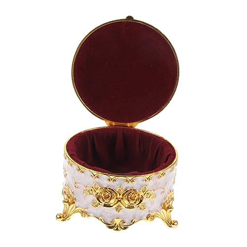 Vaguelly Vintage Schmuckkästchen aus Legierung mit Floralem Reliefmuster Dekorative Aufbewahrungsbox für Ringe Ohrringe und Hochwertige Schmuckschatulle für Heimdekoration Vaguelly Vintage Schmuckkästchen aus Legierung mit Floralem Reliefmuster Dekorative Aufbewahrungsbox für Ringe Ohrringe und Hochwertige Schmuckschatulle für Heimdekoration von Vaguelly