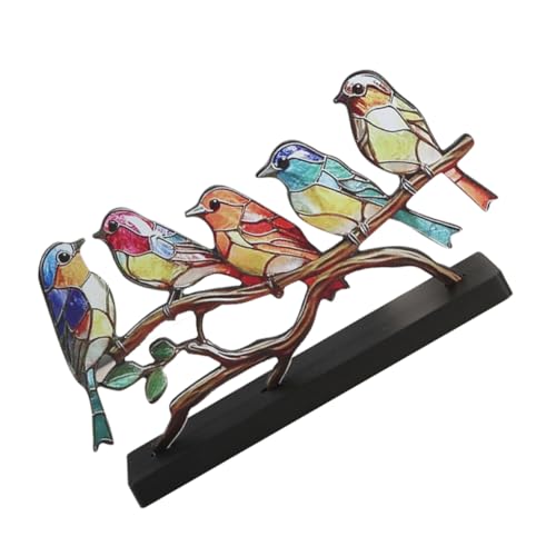 Vaguelly Vivid Bird Figurine für Tischdekoration Kunstvolle Holzfigur mit Basis für Garten und Innenräume Lebendige Simulation Ornamente für Wohnzimmer und Büro Vaguelly Vivid Bird Figurine für Tischdekoration Kunstvolle Holzfigur mit Basis für Garten und Innenräume Lebendige Simulation Ornamente für Wohnzimmer und Büro von Vaguelly