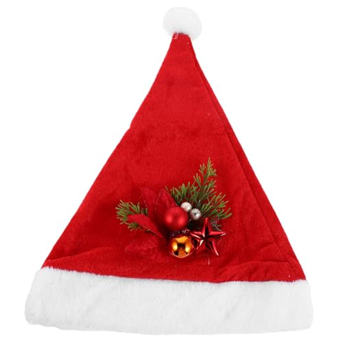 Vaguelly Weicher Weihnachtsmütze Santa Cap aus Polyester Warme Weihnachtsmütze für Erwachsene Komfortable Xmas Party Mütze für Festliche Winterfeiern und Kostümzubehör von Vaguelly