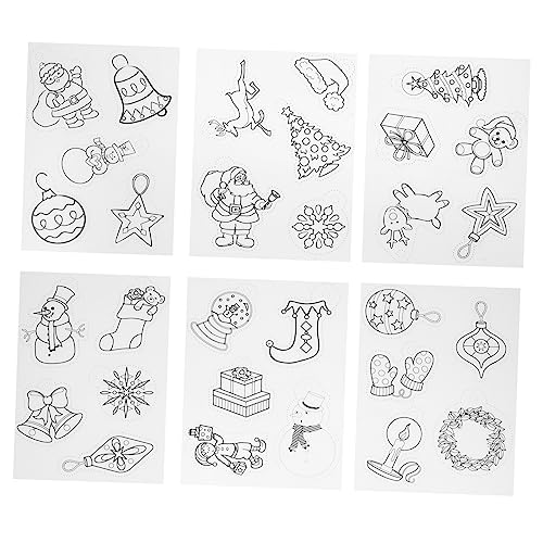 Vaguelly Weihnachtliche Schrumpffolie Teilig DIY Heat Shrink Sheets mit Klassischen Motiven Langlebig und Bruchfest für Kreative Bastelarbeiten und Geschenkdekorationen von Vaguelly