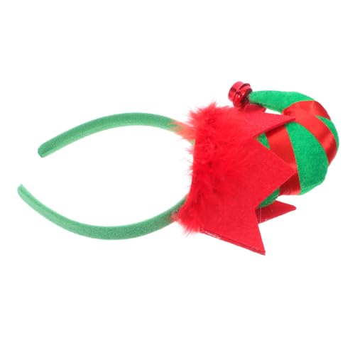 Vaguelly Weihnachtsbaum Stirnband Clown Stirnband Clown Accessoires Damen Elfenkopf Hutaufsätze Karnevalshut Feiertagsparty Weihnachts Haarreif Weihnachtselfenhut von Vaguelly