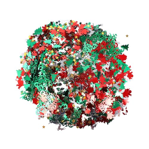 Vaguelly Weihnachtskonfetti mit Santa Schneeflocken Rentier Sternen Rot Grün Gold und Silber Glänzendes DIY Partydeko Zubehör für Festliche Tischdekoration Vaguelly Weihnachtskonfetti mit Santa Schneeflocken Rentier Sternen Rot Grün Gold und Silber Glänzendes DIY Partydeko Zubehör für Festliche Tischdekoration von Vaguelly