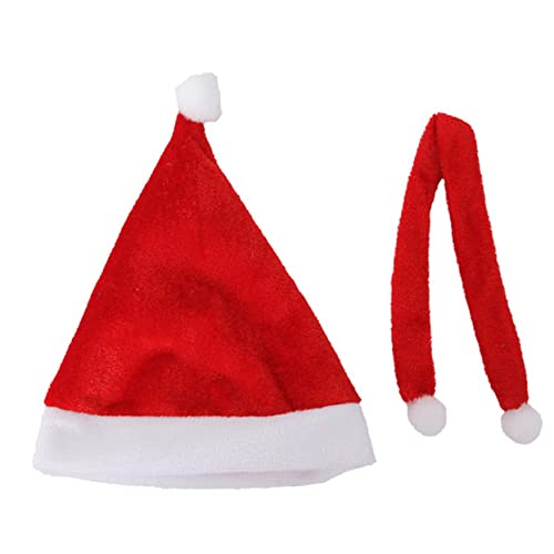 Vaguelly Weihnachtsmütze und Schal Set aus Samt mit Kreativer Lichterdeko Weihnachtliche Party Accessoires für Erwachsene Festliche bei Feier und Bühnenauftritt von Vaguelly