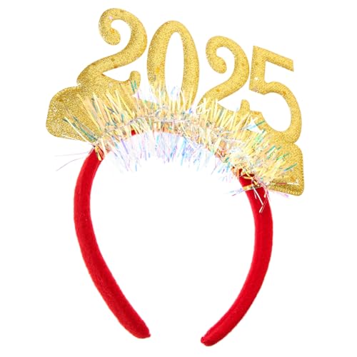 Vaguelly Year Headband Glitzer Haarreif Festlicher Haarschmuck für Damen Party Dekoration Silvester Deko für Jahreswechsel Glamouröses Stirnband Gold von Vaguelly