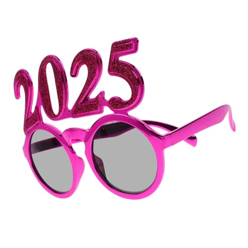 Vaguelly Year Party Brille Rosa Glitzernde Zahlenbrille Lustige Partybrille Silvester Kostümaccessoire Für Feier Familien und Freunde von Vaguelly