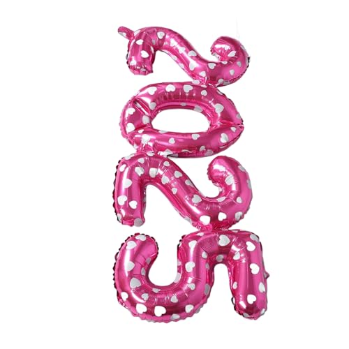 Vaguelly Zahlen Folienballons mit Krone Print Große Neujahrsdeko Partyzubehör für Silvester Feier Einfach Aufzublasen Auffällige Jahreswechsel Dekoration von Vaguelly