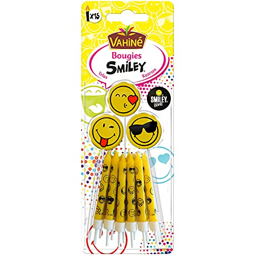 Vahiné Smiley Intectaktive Kerzen, ideal für Geburtstagskuchen, 15 Stück, Gelb, Unparfümiert Vahiné Smiley Intectaktive Kerzen, ideal für Geburtstagskuchen, 15 Stück, Gelb, Unparfümiert von Vahine