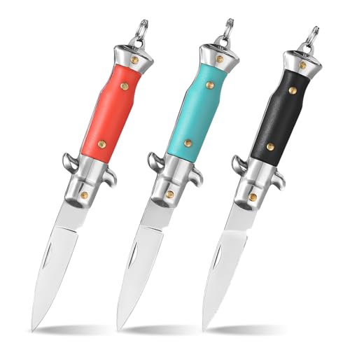 3 Stück Klein Klappmesser: Mini Messer, Mini Scharf Klappmesser, Taschenmesser für den Schlüsselanhänger, EDC Messe, Messer Taschenmesser, Taschenmesser mit Klappmesser für Outdoor, Camping,Survival von Vaileal