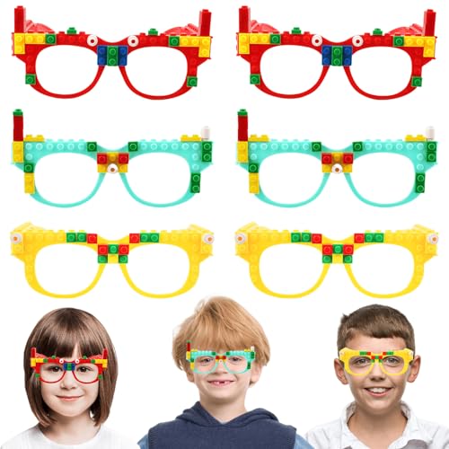 9 Stück Bauklötze Brille: Building Block Glasses, Building Bricks Gläser, Bausteine Brillen Party Zubehör, Party Brille Lustig mit DIY Blöcken für Kinder Partys, Geburtstag, Foto Requisiten 9 Stück Bauklötze Brille: Building Block Glasses, Building Bricks Gläser, Bausteine Brillen Party Zubehör, Party Brille Lustig mit DIY Blöcken für Kinder Partys, Geburtstag, Foto Requisiten von Vaileal