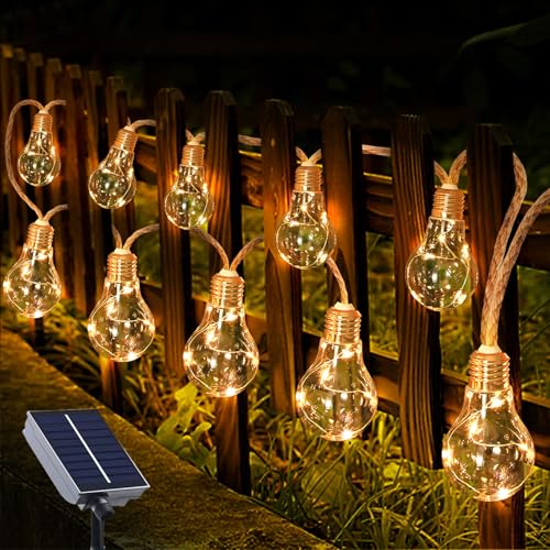 Solar Lichterkette Außen, 3.5M 10er LED Aussen Solar Glühbirnen Lichterkette, 8 Modi Wasserdicht IP65 Solarbetriebene Lichterkette, Warmweiß Garten Lichterkette Beleuchtung für Party Garten Hof Balkon Solar Lichterkette Außen, 3.5M 10er LED Aussen Solar Glühbirnen Lichterkette, 8 Modi Wasserdicht IP65 Solarbetriebene Lichterkette, Warmweiß Garten Lichterkette Beleuchtung für Party Garten Hof Balkon von Vaileal