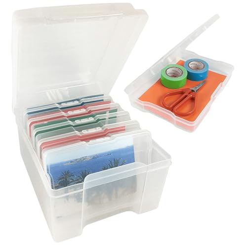 Vaileal Fotoaufbewahrungsbox, 6 Innere Fotohalter, 18.5 x 21cm Fotoetui, Durchsichtige Fotoboxen zur Aufbewahrung, Foto Organizer Box aus Kunststoff für Bilder, Saatgut, Karten, Handwerk, Aufkleber Vaileal Fotoaufbewahrungsbox, 6 Innere Fotohalter, 18.5 x 21cm Fotoetui, Durchsichtige Fotoboxen zur Aufbewahrung, Foto Organizer Box aus Kunststoff für Bilder, Saatgut, Karten, Handwerk, Aufkleber von Vaileal