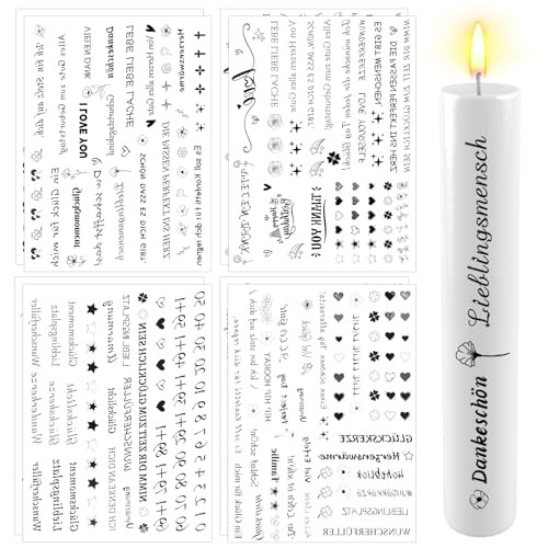 8 Blatt Kerzentattoos, Kerzenfolie Sprüche Geburtstag, Kerzen Tattoo, Kerzensticker Wasserschiebefolie Dekorieren für Kerzen Keramik Tasse DIY Geschenk Kerzenaufkleber 8 Blatt Kerzentattoos, Kerzenfolie Sprüche Geburtstag, Kerzen Tattoo, Kerzensticker Wasserschiebefolie Dekorieren für Kerzen Keramik Tasse DIY Geschenk Kerzenaufkleber von Vaktop