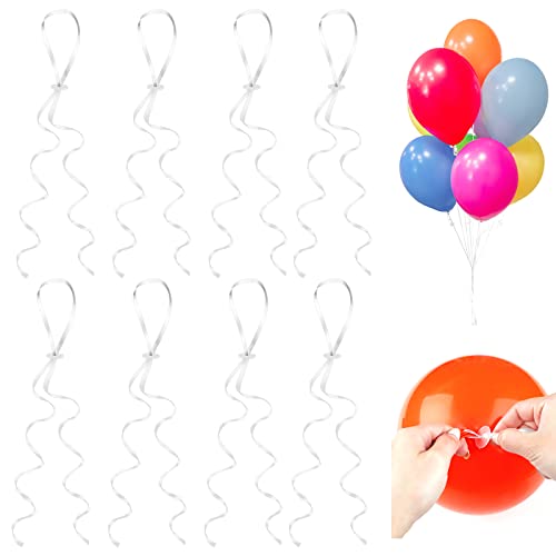 Ballonverschlüsse Helium mit Schnur - Vaktop 100 Stück Luftballon Verschluss, Ballonband mit Schnellverschluss - für Hochzeitsfeier, Geburtstag Party von Vaktop