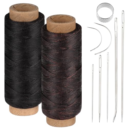 Ledergarn Ledernadel, Sattlergarn Gewachst, 2 Rollen Wachsfaden mit Sattlernadel, Leder Faden für Lederhandwerk DIY Handwerk Nähen Buchbinden Reparieren Ledergarn Ledernadel, Sattlergarn Gewachst, 2 Rollen Wachsfaden mit Sattlernadel, Leder Faden für Lederhandwerk DIY Handwerk Nähen Buchbinden Reparieren von Vaktop