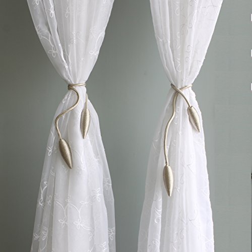 Valea Home 2 Stück Vorhang-Raffhalter Clips Kreative Fenster Drape Twist Raffhalter Europäischer Stil Maßgeschneiderte Vorhanghalter Dekorative Draperies Holdbacks, Beige von Valea Home
