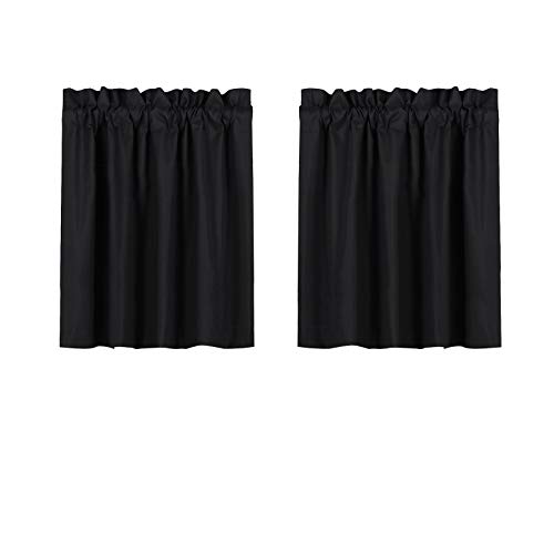 Valea Home Verdunkelungsvorhänge für Küche, wasserdicht, weich, für Badezimmer, Schlafzimmer, 61 cm Länge, 2 Paneele, Schwarz Valea Home Verdunkelungsvorhänge für Küche, wasserdicht, weich, für Badezimmer, Schlafzimmer, 61 cm Länge, 2 Paneele, Schwarz von Valea Home