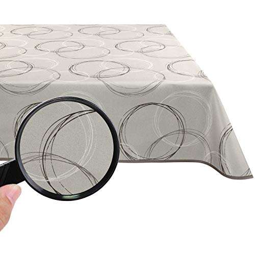 Valia Home® Tischdecke mit Teflonbeschichtung für Innen- & Außenbereich anwendbar in 6 Designs | Tischdecke abwaschbar ist Wasser & Schmutzabweisend dank verlässlichem Lotuseffekt | 140 x 300 cm beige von Valia Home